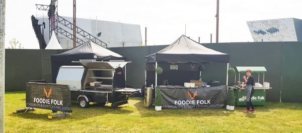 mobile catering success story, Mobile BBQ catering set up